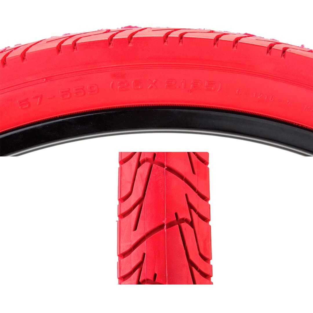 Tire sunlt 26x2.125 cst1218 rd-red city wire (each)