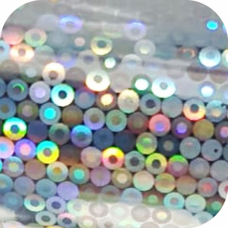 Foil Multicolor Color Plateado Holográfico Donitas 5 Metros