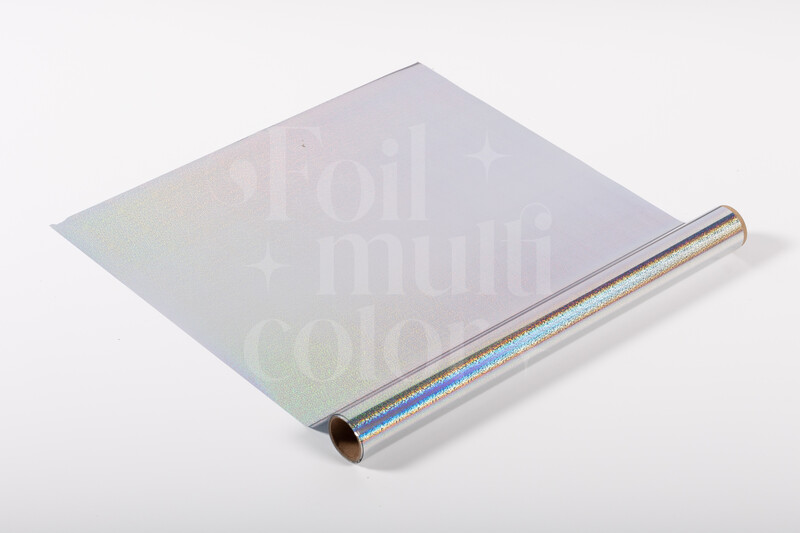Foil Multicolor Color Plateado Escarchado 5 Metros