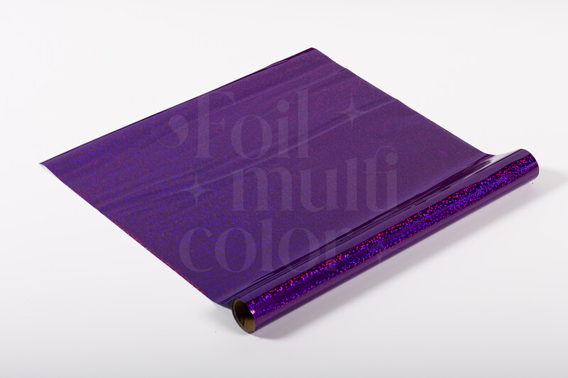 Foil Multicolor Morado Escarchado 10 Metros.