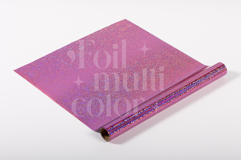 Foil Multicolor Color Rosado Escarchado 3 Metros