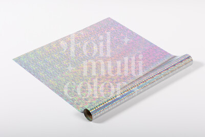 Foil Multicolor Color Plata - Línea Holográfica 3 Metros.