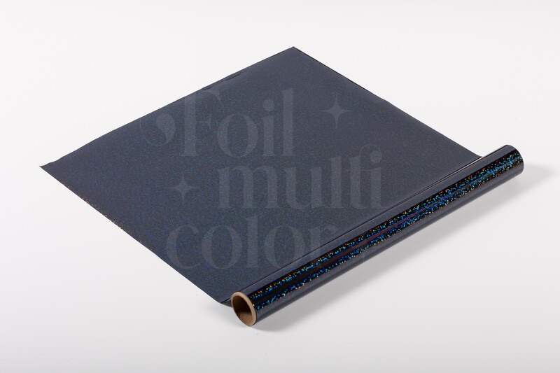 Foil Multicolor Negro - Escarchado 5 Metros