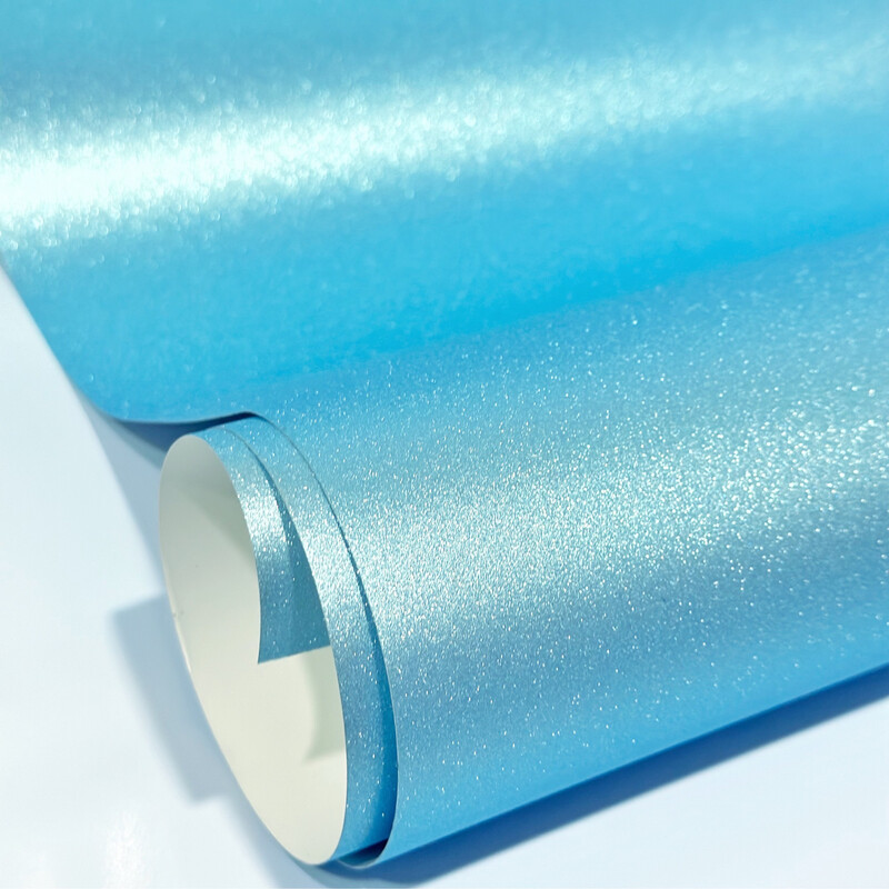 Vinil Adhesivo Glitter Texture Baby Blue