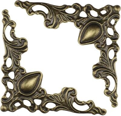 Protector de esquina de Metal grabado grande color bronce