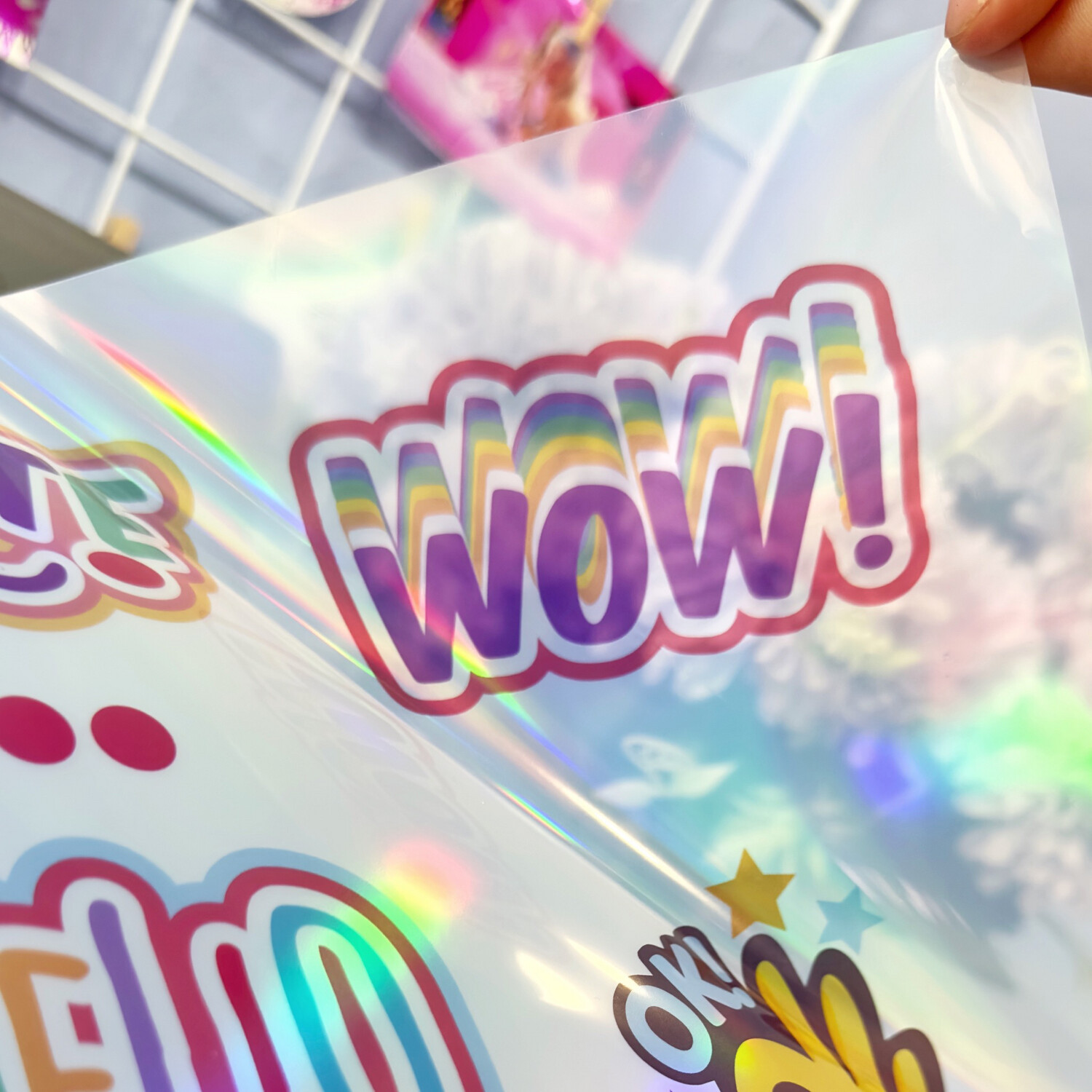 Hojas de Vinil Semi Transparente Holográficas