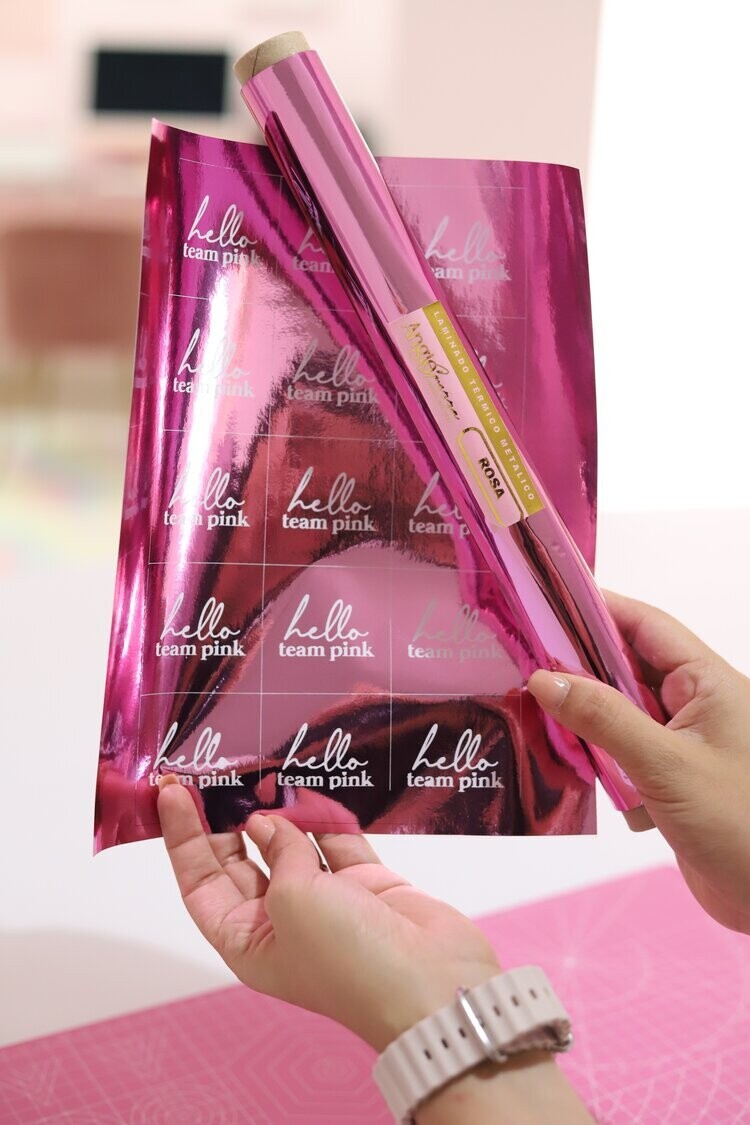 Laminado Térmico Metálico Rosa 5 Metros
