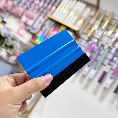 Espatula ó Squeegees para Vinil Color Azul con Fieltro