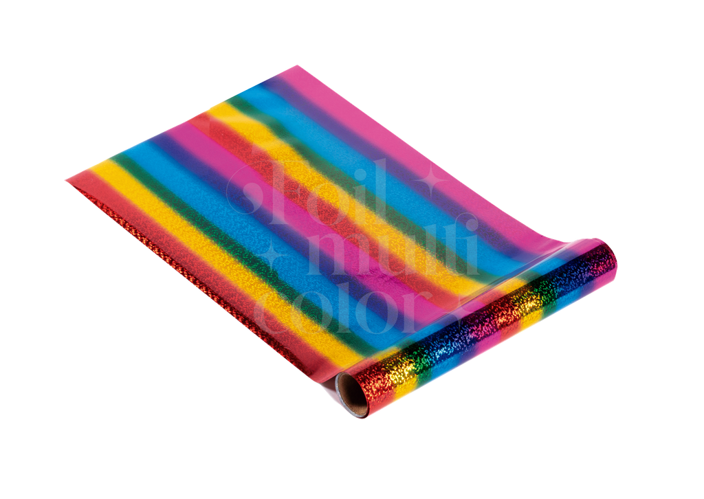 Foil Multicolor Color Arcoíris Escarchado 10 Metros