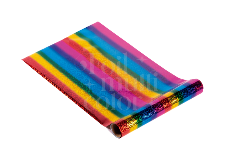 Foil Multicolor Color Arcoíris Escarchado 10 Metros