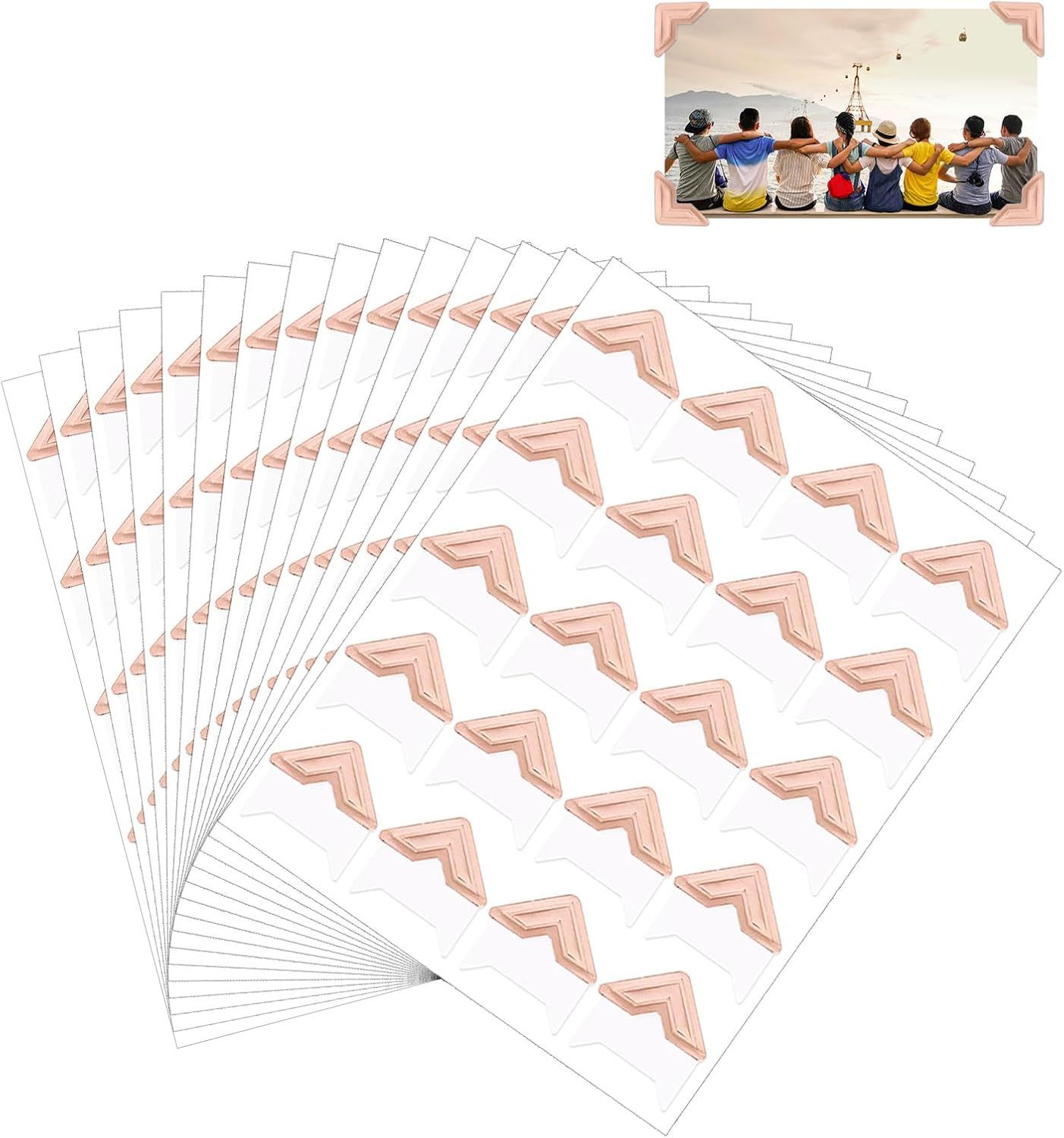 Protectores de esquinas autoadhesivas para fotos Rose Gold 24 U