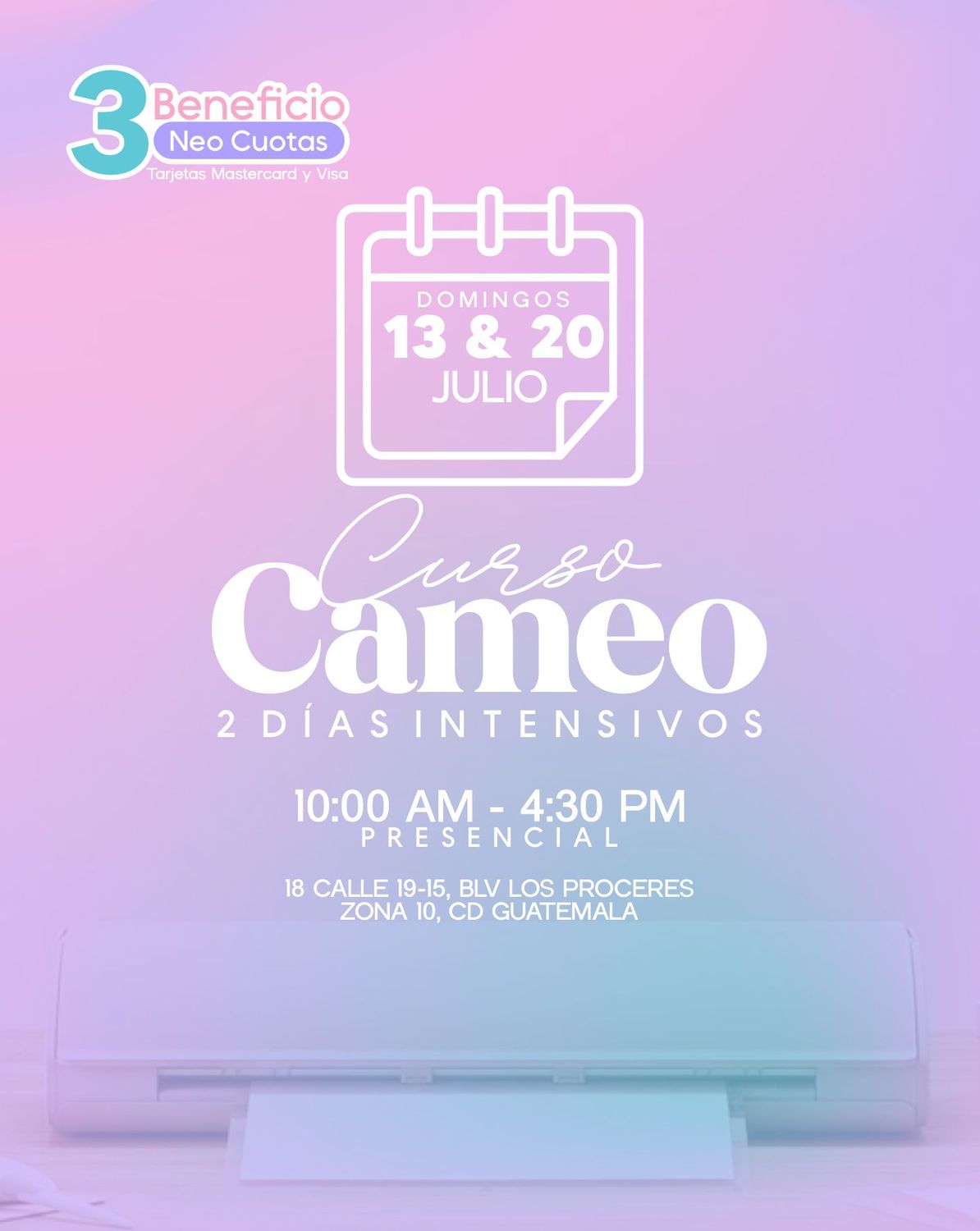 Curso Cameo Intensivo 2 DOMINGOS 13 &amp; 20 DE JULIO