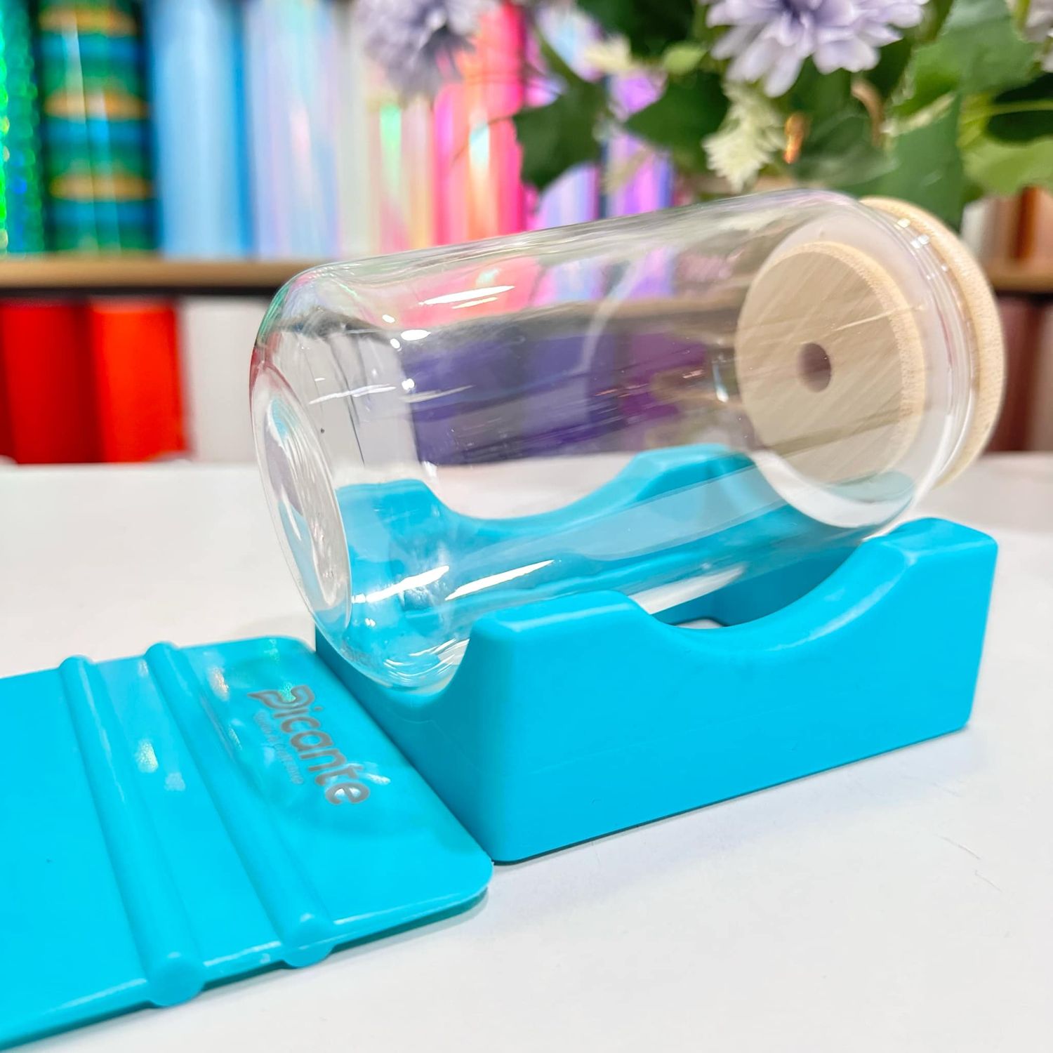 Soporte para Vaso de Silicon Color Aqua