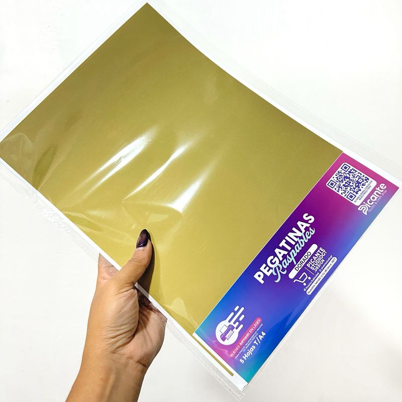 Pegatina Raspable Color Dorado T/A4