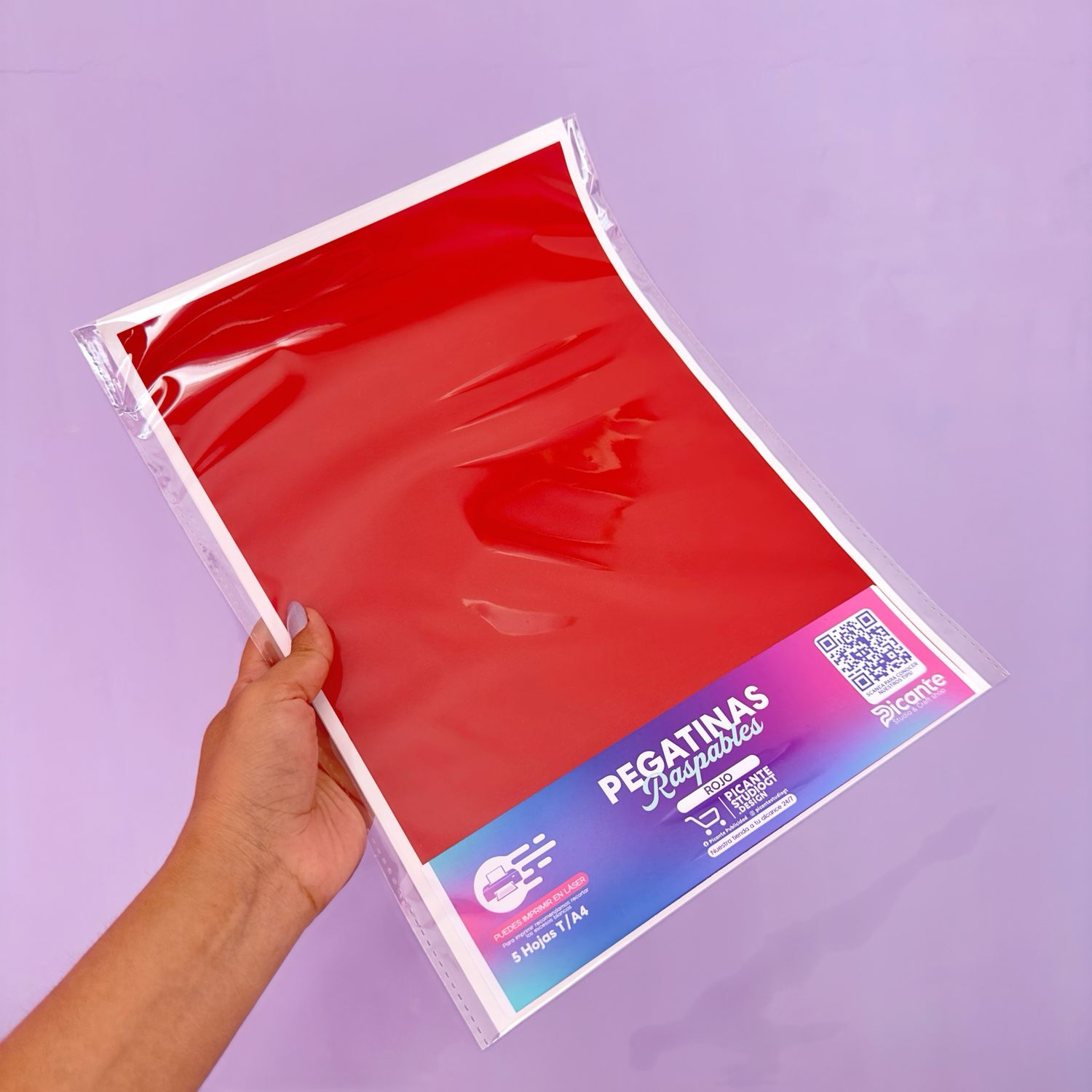 Pegatina Raspable Color Rojo T/A4