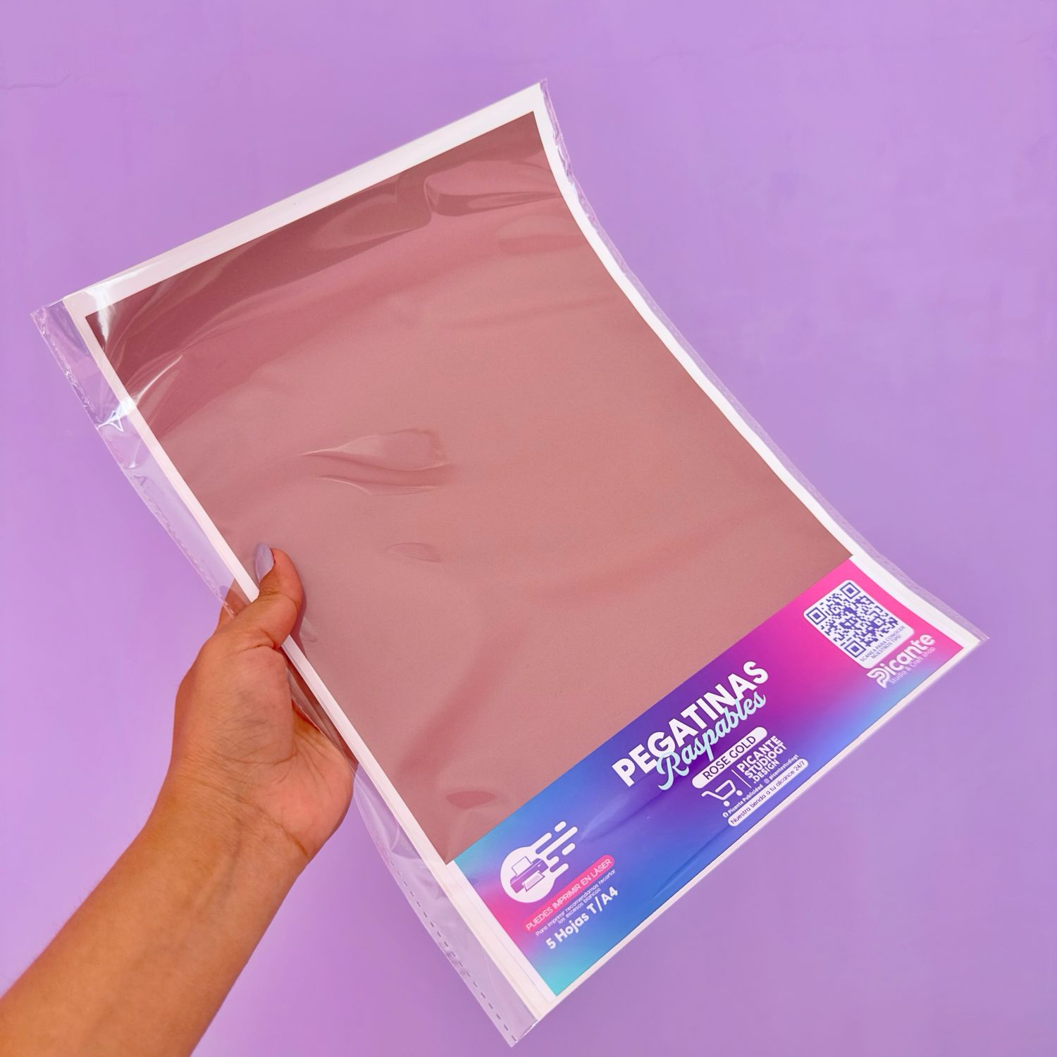 Pegatina Raspable Rose Gold T/A4