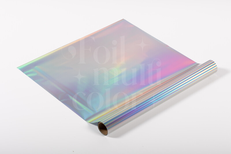 Foil Multicolor Color Plateado Holográfico 10 Metros