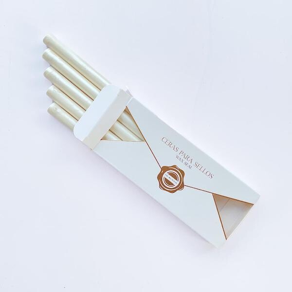 Cera para sellos de lacre color Blanco Perla