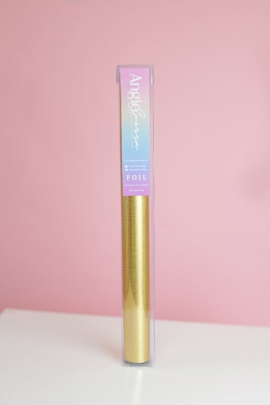 Foil Dorado Glitter 3 Metros Marca ANGIE GUERRA