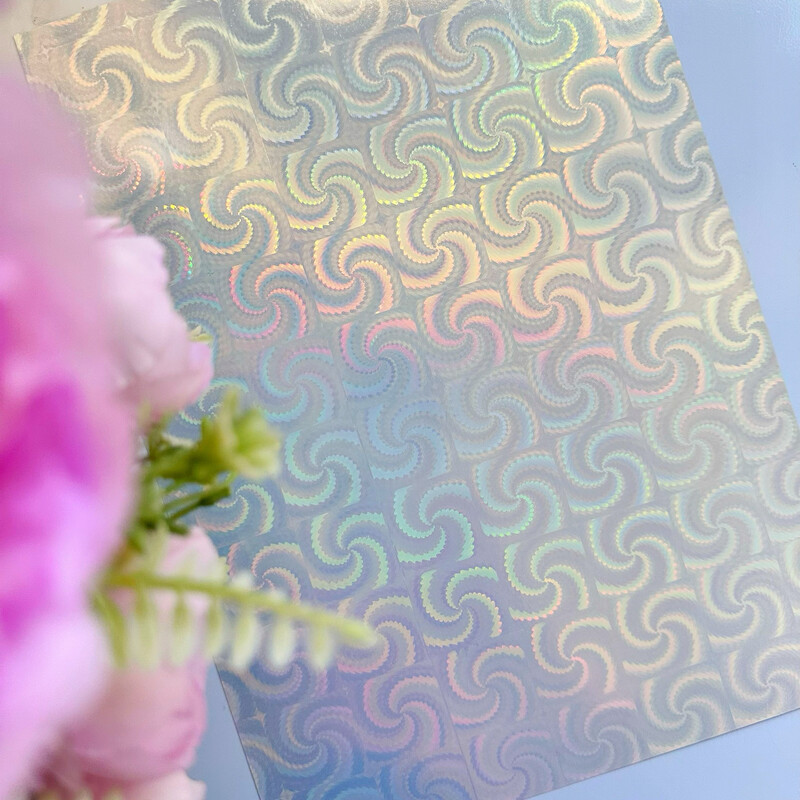 Vinil  Inkjet Imprimible Spiral Holográfico Adhesivo
