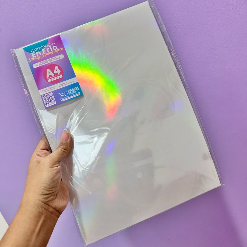 Laminado en Frio Glossy Holográfico T/A4 20 Hojas