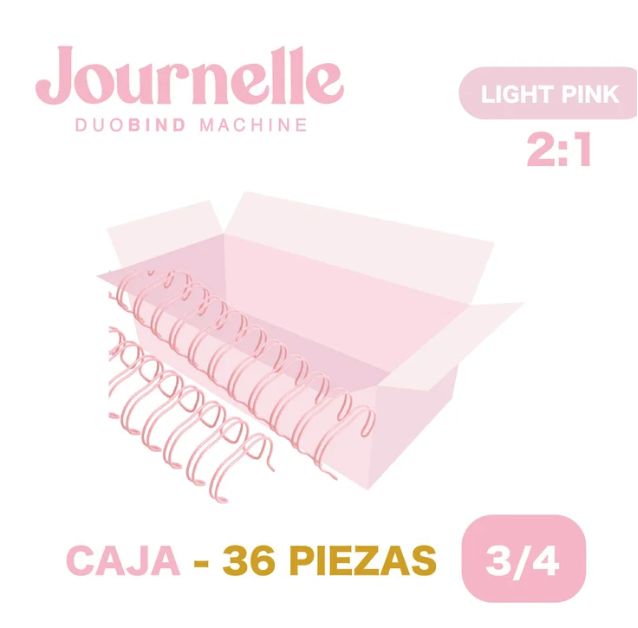CAJA ESPIRALES LIGHT PINK 3/4 '' 36 PZ