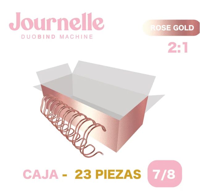 CAJA ESPIRALES ROSE GOLD 7/8'' 23 PZ