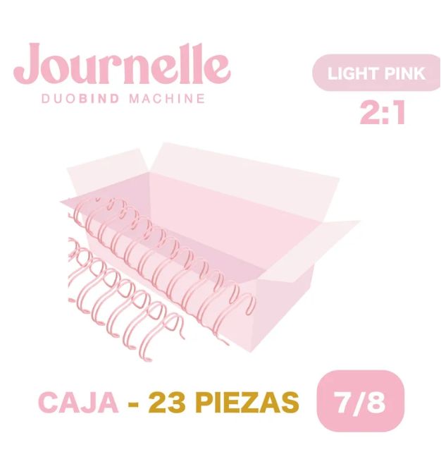 CAJA ESPIRALES LIGHT PINK 7/8'' 23 PZ
