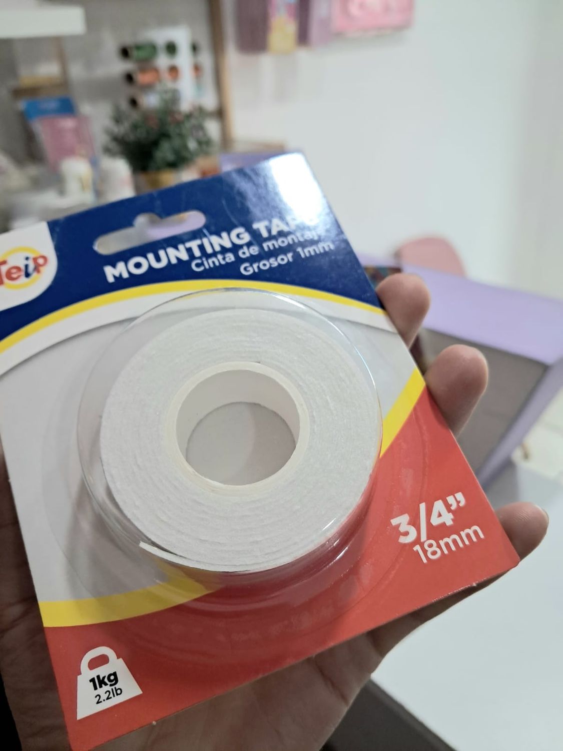Cinta adhesiva doble cara 3/4"