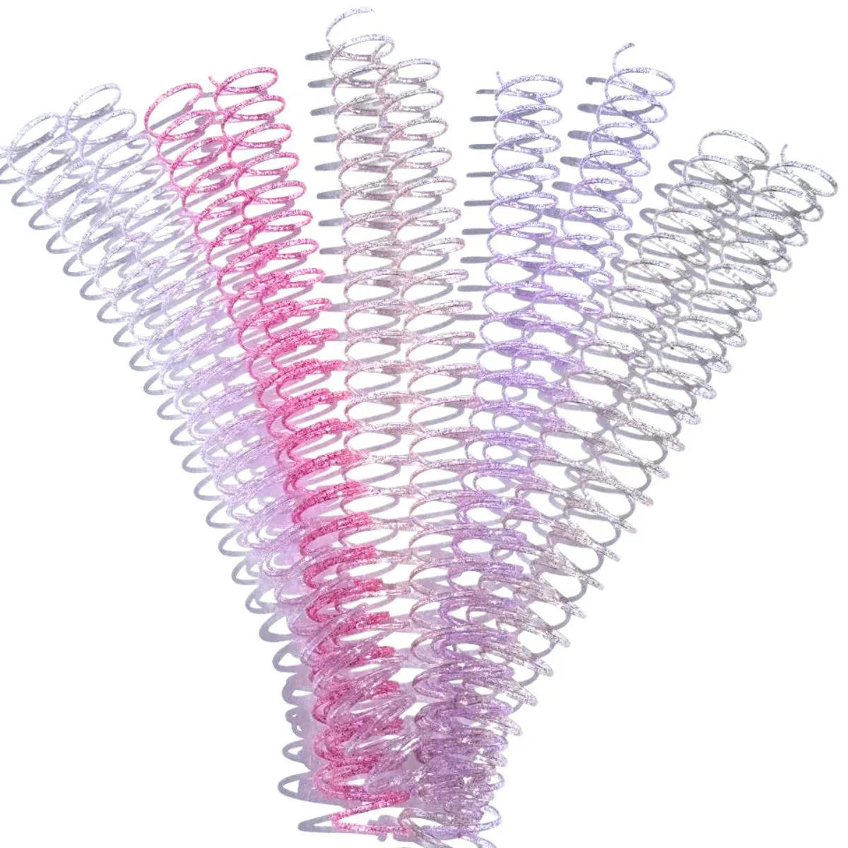 Espirales de Plástico Glitter 25mm para Encuadernación  10 pzs