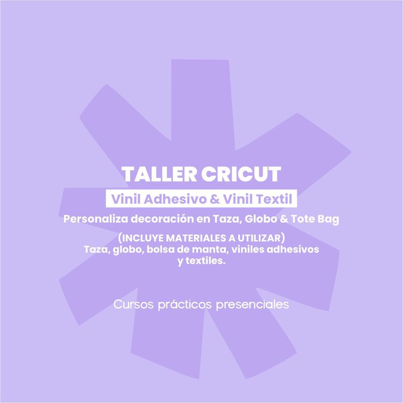 Taller Cricut SÁBADO 16 DE MAYO