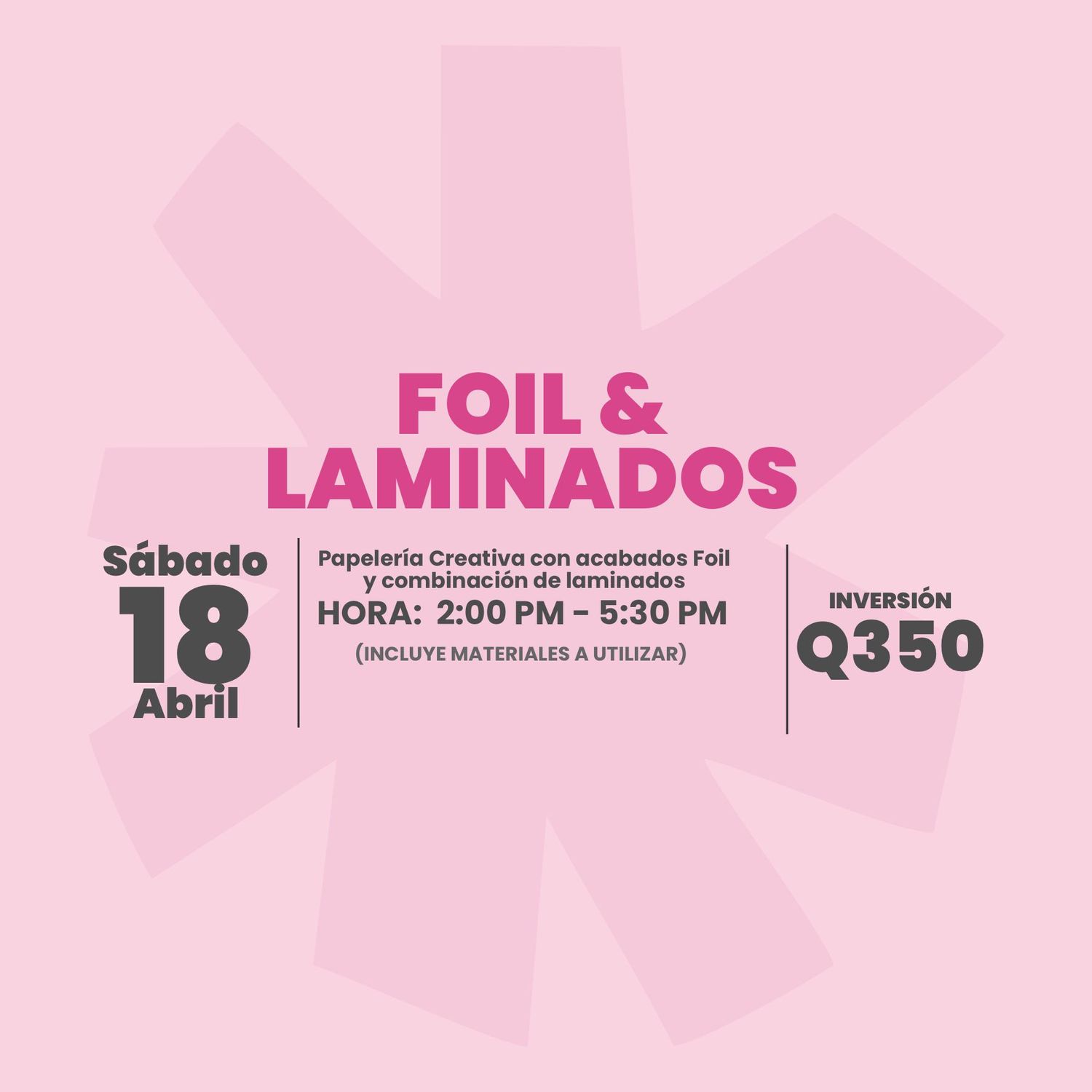 TALLER DE FOIL &amp; LAMINADOS TÉRMICOS
