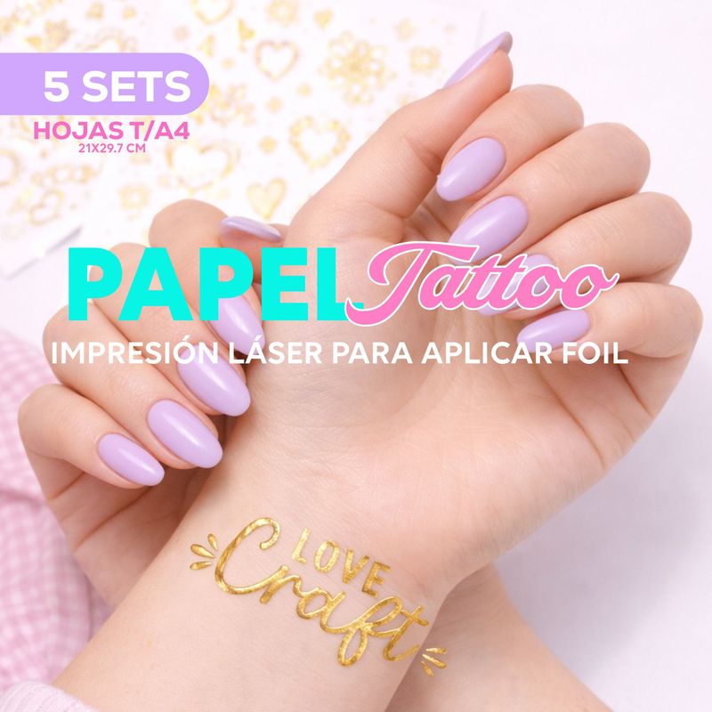 Papel Tattoo Impresión Láser para FOIL  5 SETS