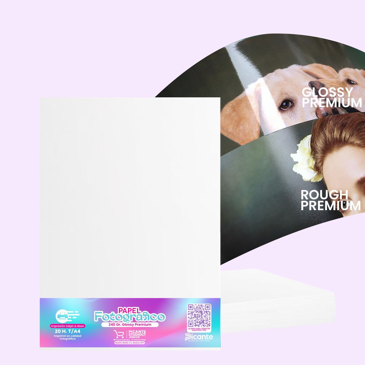 Papel Fotográfico Glossy Premium 240 Gramos T/A4