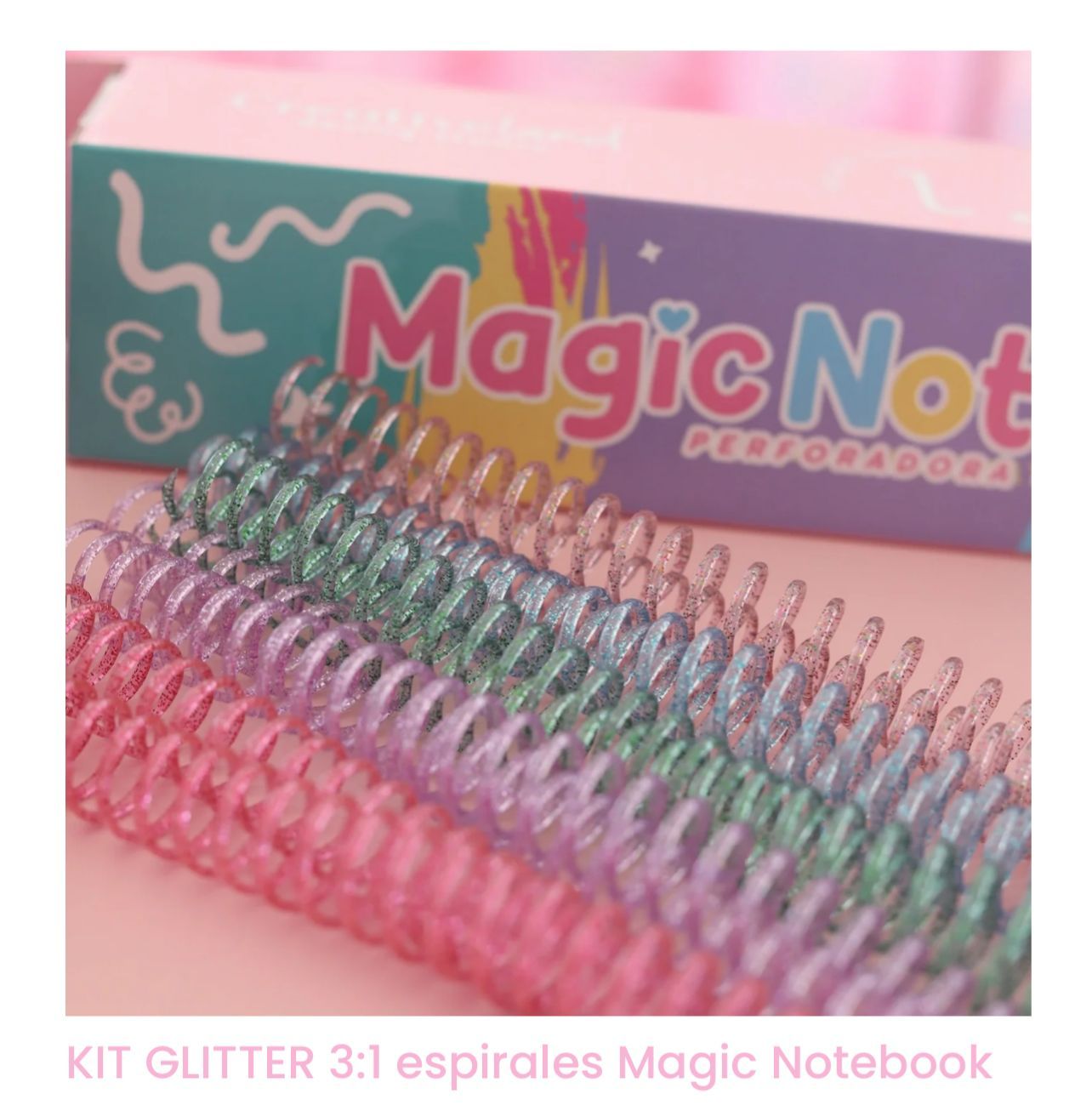 Kit Espirales glitter Magic Notebook 10U