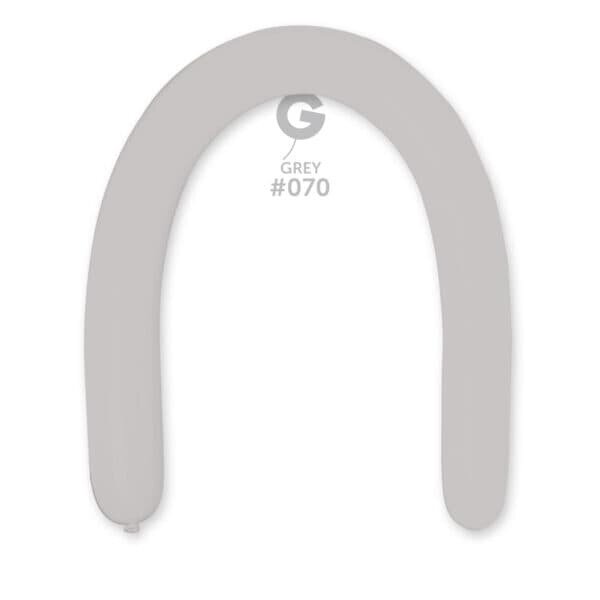 D6: #070 3in Gemar Standard Grey Latex Balloons - 50 pieces
