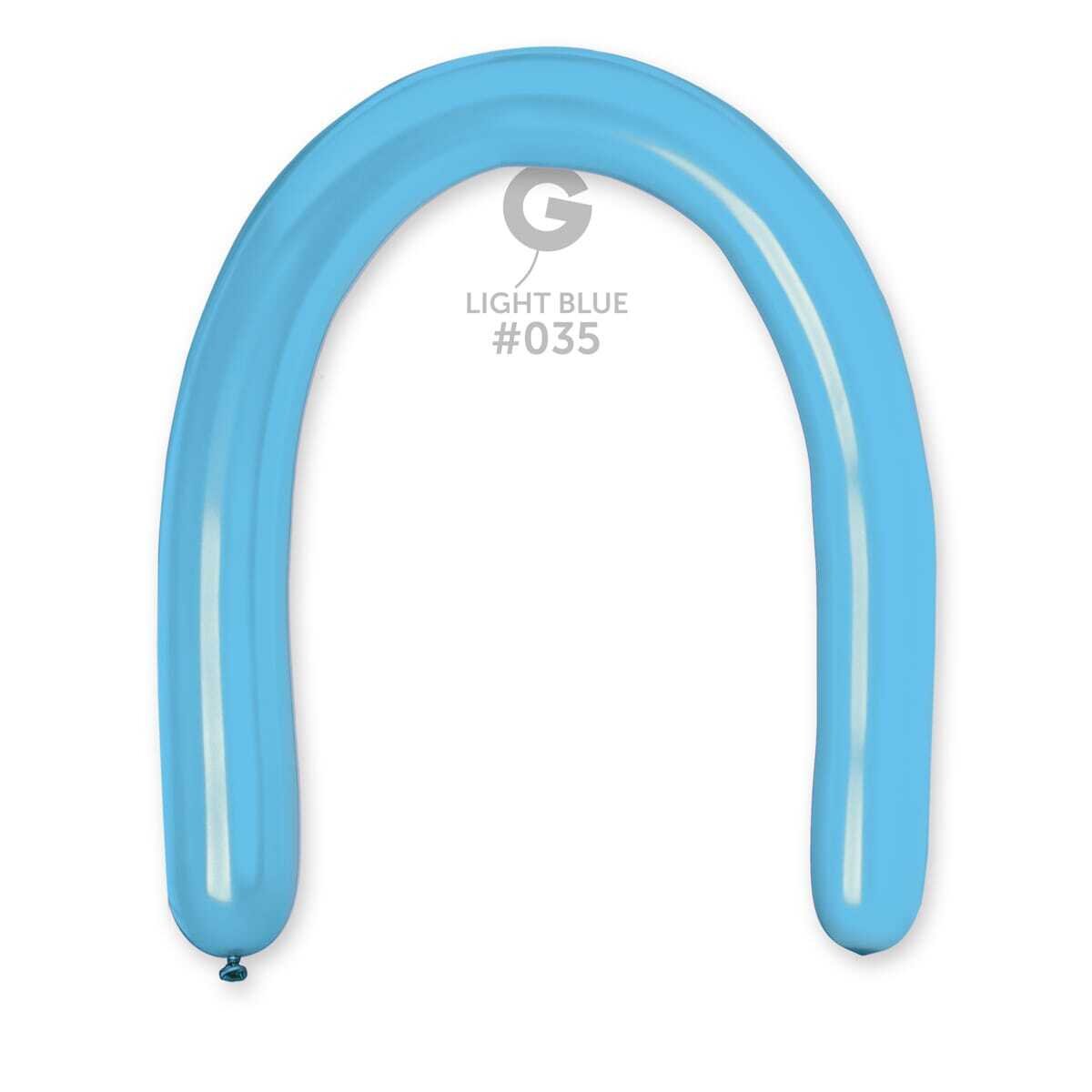DM6: #035 3in Gemar Metal Light Blue Latex Balloons - 50 pieces