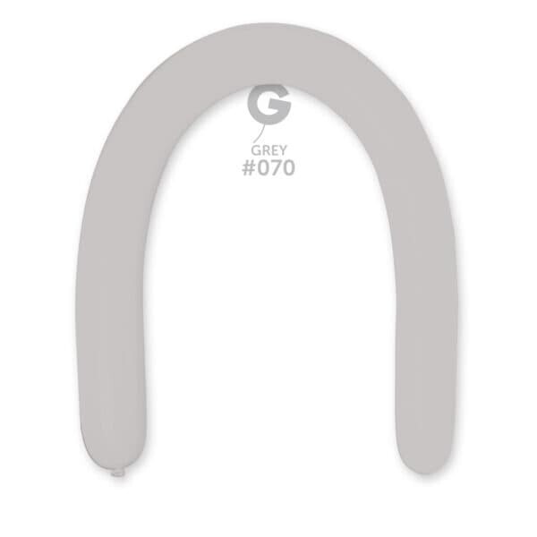 D6: #070 3in Gemar Standard Grey Latex Balloons - 50 pieces