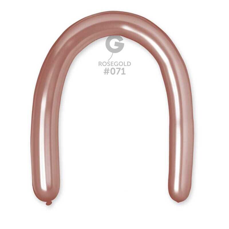 DM6: #071 3in Gemar Metal Rose Gold Latex Balloons - 50 pieces