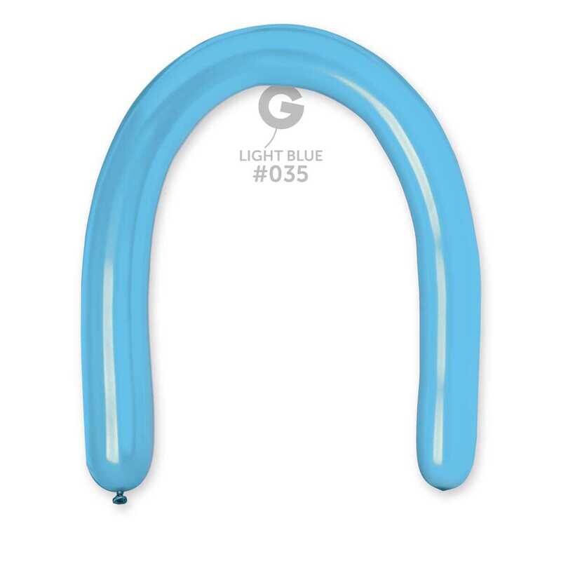 DM6: #035 3in Gemar Metal Light Blue Latex Balloons - 50 pieces