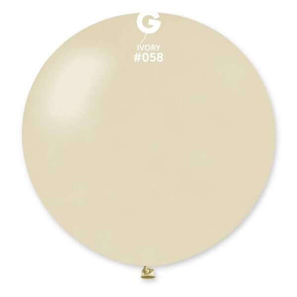 GM30: #058 31in Gemar Metal Ivory Latex Balloon - 1 Piece