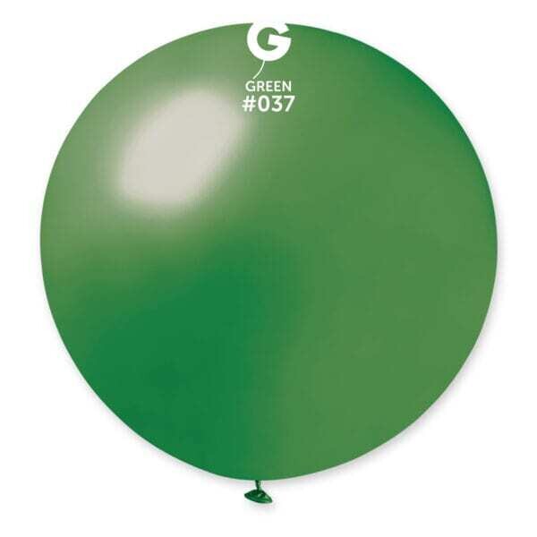GM30: #037 31in Gemar Metal Green Latex Balloon - 1 Piece