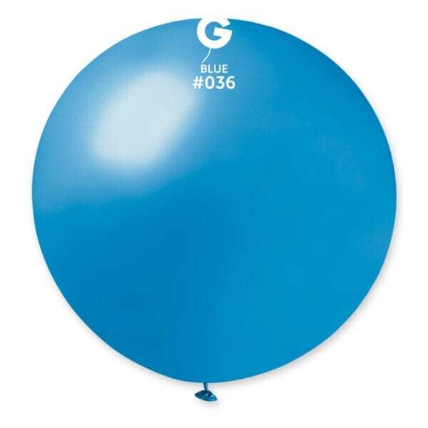GM30: #036 31in Gemar Metal Blue Latex Balloon - 1 piece