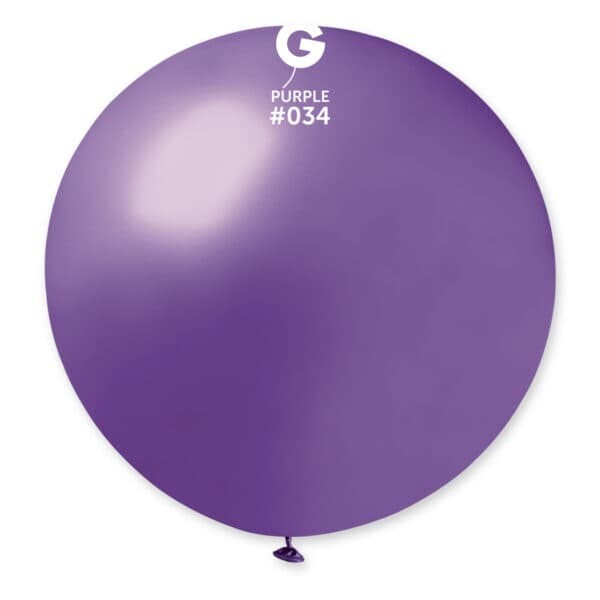 GM30: #034 31in Gemar Metal Purple Latex Balloon - 1 Piece