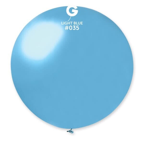 GM30: #035 31in Gemar Metal Light Blue Latex Balloon - 1 Piece