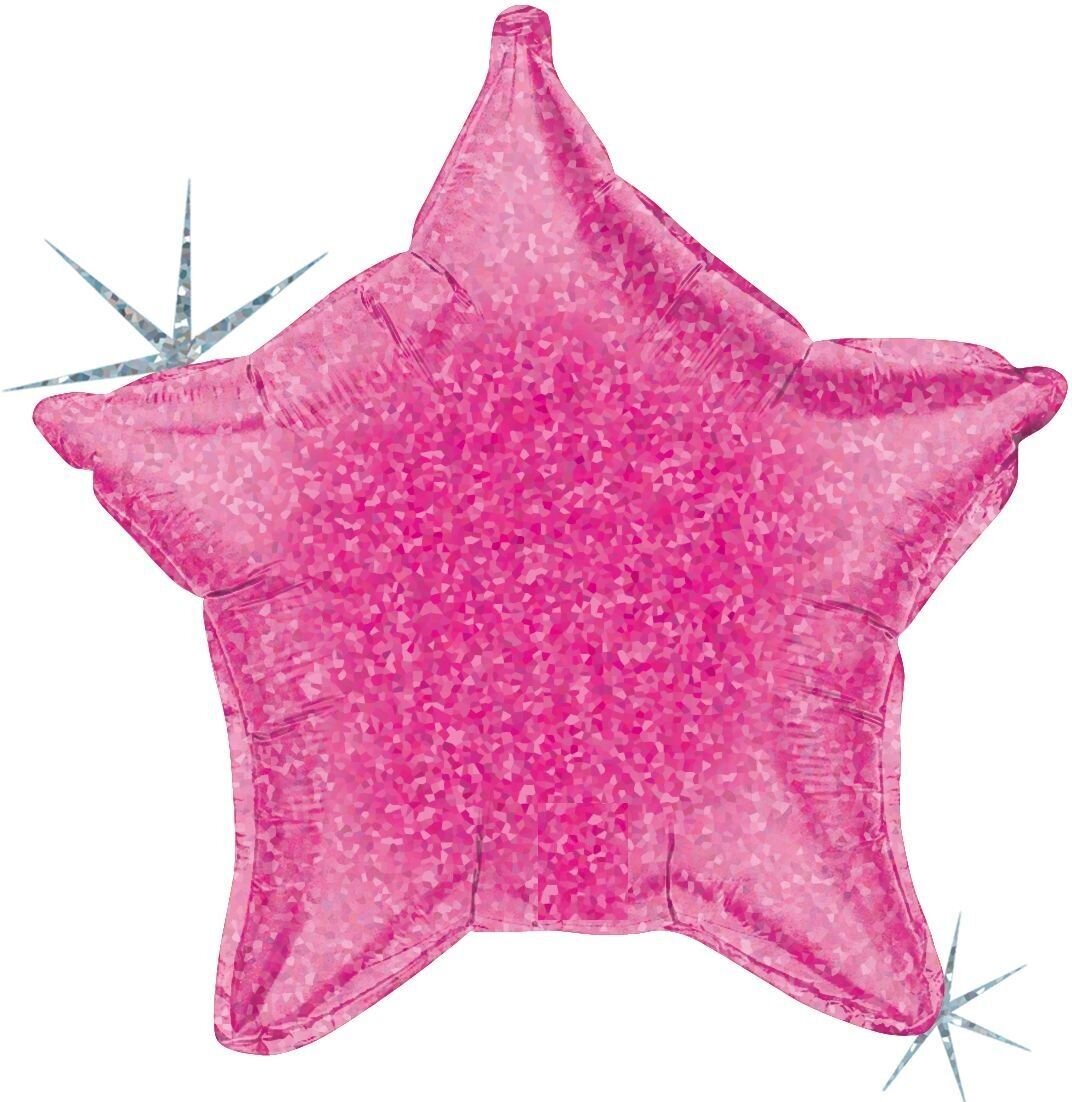 Hot pink holographic star mylar