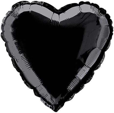 Metallic black heart mylar
