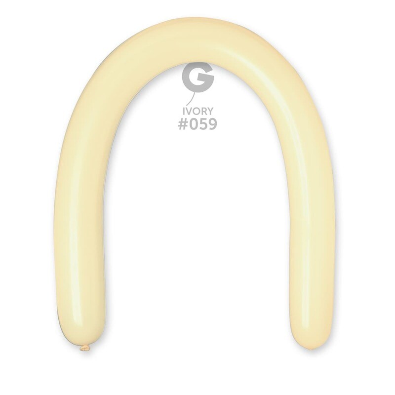D6: #059 3in Gemar Standard Ivory Latex Balloons - 50 pieces