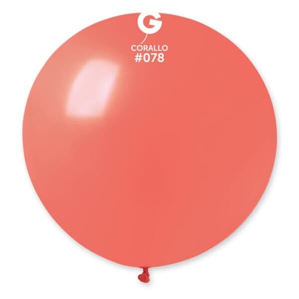 G30: #078 31in Gemar Standard Corallo Latex Balloon - 1 piece