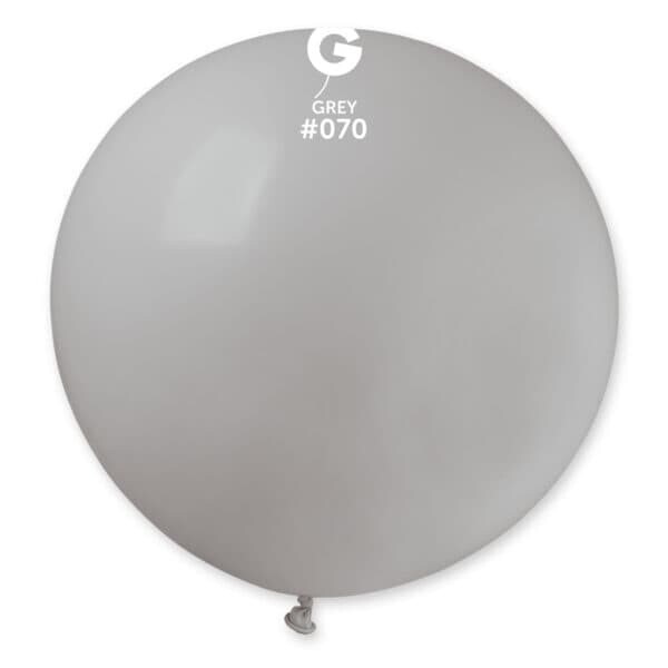G30: #070 31in Gemar Standard Grey Latex Balloon - 1 piece